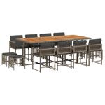 Casa si Gradina - Gradina si terasa - Mobilier exterior - Seturi mobila gradina - Set mobilier de gradina cu perne, 13 piese, gri, poliratan - Infinity.ro