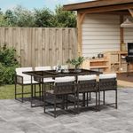 Casa si Gradina - Gradina si terasa - Mobilier exterior - Seturi mobila gradina - Set mobilier de gradina cu perne, 7 piese, maro, poliratan - Infinity.ro