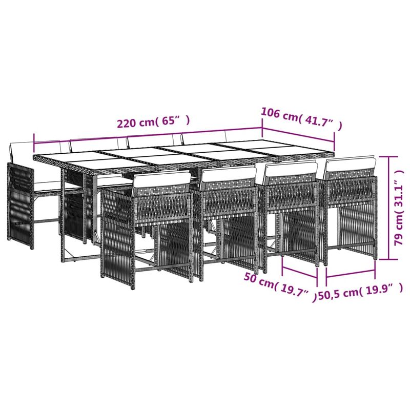 Casa si Gradina - Gradina si terasa - Mobilier exterior - Seturi mobila gradina - Set mobilier de gradina cu perne, 9 piese, maro, poliratan - Infinity.ro