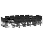 Casa si Gradina - Gradina si terasa - Mobilier exterior - Seturi mobila gradina - Set mobilier de gradina cu perne, 15 piese, negru, poliratan - Infinity.ro