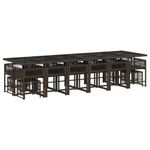 Casa si Gradina - Gradina si terasa - Mobilier exterior - Seturi mobila gradina - Set mobilier de gradina cu perne, 17 piese, maro, poliratan - Infinity.ro