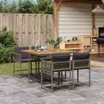Casa si Gradina - Gradina si terasa - Mobilier exterior - Seturi mobila gradina - Set mobilier de gradina cu perne, 5 piese, gri, poliratan - Infinity.ro