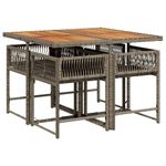 Casa si Gradina - Gradina si terasa - Mobilier exterior - Seturi mobila gradina - Set mobilier de gradina cu perne, 5 piese, gri, poliratan - Infinity.ro