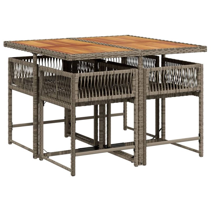 Casa si Gradina - Gradina si terasa - Mobilier exterior - Seturi mobila gradina - Set mobilier de gradina cu perne, 5 piese, gri, poliratan - Infinity.ro