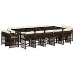 Casa si Gradina - Gradina si terasa - Mobilier exterior - Seturi mobila gradina - Set mobilier de gradina cu perne, 15 piese, maro, poliratan - Infinity.ro