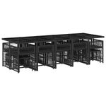 Casa si Gradina - Gradina si terasa - Mobilier exterior - Seturi mobila gradina - Set mobilier de gradina cu perne, 15 piese, negru, poliratan - Infinity.ro