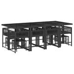 Casa si Gradina - Gradina si terasa - Mobilier exterior - Seturi mobila gradina - Set mobilier de gradina cu perne, 13 piese, negru, poliratan - Infinity.ro