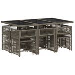 Casa si Gradina - Gradina si terasa - Mobilier exterior - Seturi mobila gradina - Set mobilier de gradina cu perne, 11 piese, gri, poliratan - Infinity.ro