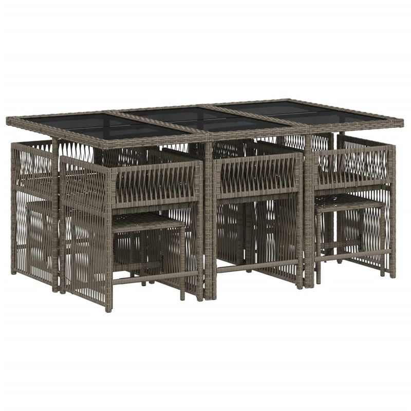 Casa si Gradina - Gradina si terasa - Mobilier exterior - Seturi mobila gradina - Set mobilier de gradina cu perne, 11 piese, gri, poliratan - Infinity.ro