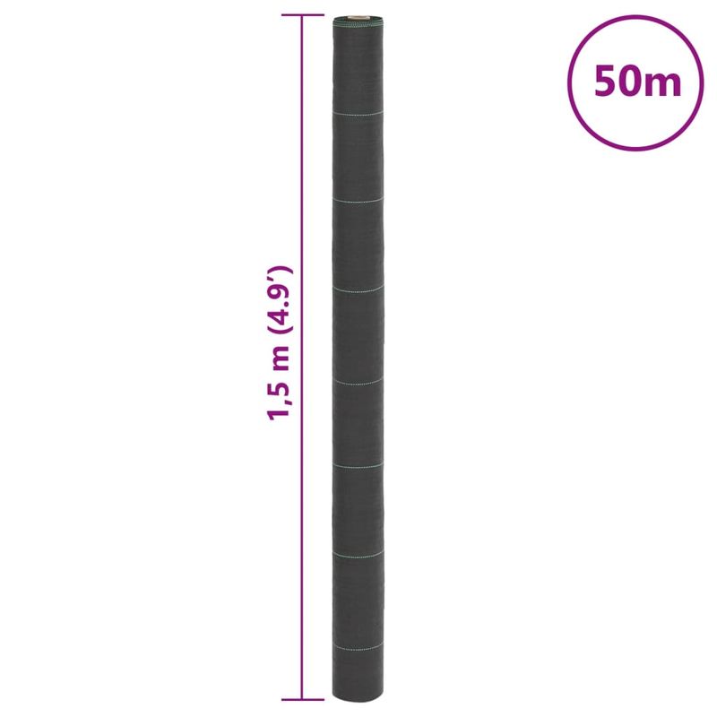 Casa si Gradina - Gradinarit si plante - Sere si solarii - Membrana antiburuieni, negru, 1,5x50 m, PP - Infinity.ro
