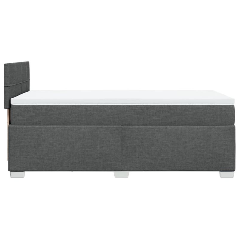 Casa si Gradina - Mobilier - Paturi si accesorii - Paturi - Pat box spring cu saltea, gri inchis, 90x200 cm, textil - Infinity.ro