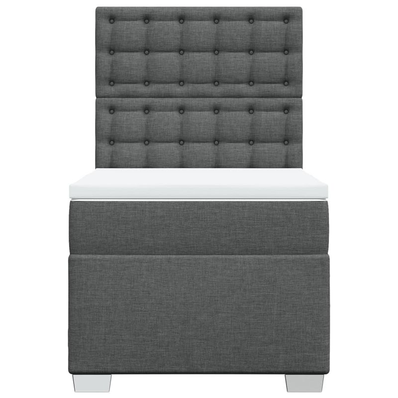 Casa si Gradina - Mobilier - Paturi si accesorii - Paturi - Pat box spring cu saltea, gri inchis, 100x200 cm, textil - Infinity.ro