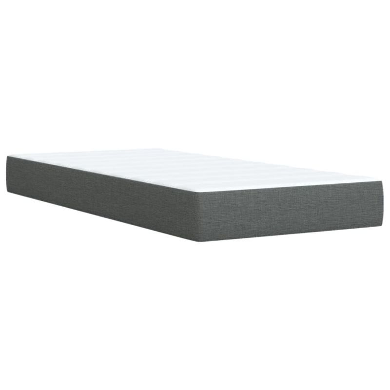 Casa si Gradina - Mobilier - Paturi si accesorii - Paturi - Pat box spring cu saltea, gri inchis, 100x200 cm, textil - Infinity.ro