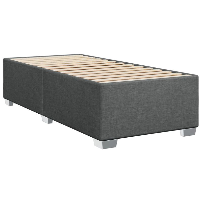Casa si Gradina - Mobilier - Paturi si accesorii - Paturi - Pat box spring cu saltea, gri inchis, 100x200 cm, textil - Infinity.ro