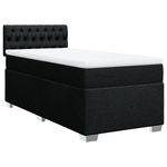 Casa si Gradina - Mobilier - Paturi si accesorii - Paturi - Pat box spring cu saltea, negru, 100x200 cm, textil - Infinity.ro