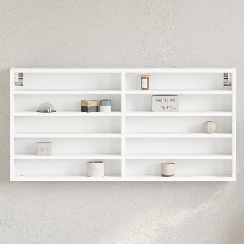 Casa si Gradina - Mobilier - Biblioteci si rafturi - Rafturi - Dulap cu vitrina, alb, 100x8,5x50 cm, lemn prelucrat - Infinity.ro