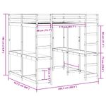 Casa si Gradina - Mobilier - Paturi si accesorii - Paturi - Cadru pat supraetajat cu birou/scara, 160x200 cm, lemn pin - Infinity.ro