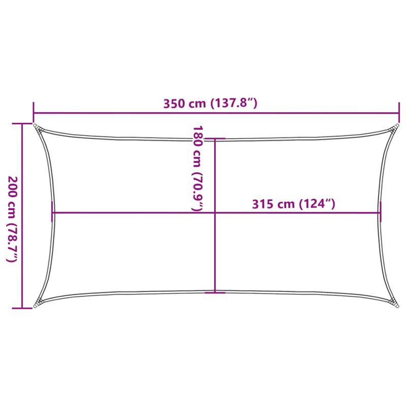 Casa si Gradina - Gradina si terasa - Umbrele si pavilioane - Umbrele - Panza parasolar, nisipiu dreptunghiular 2x3,5 m, HDPE, 160 g/m² - Infinity.ro