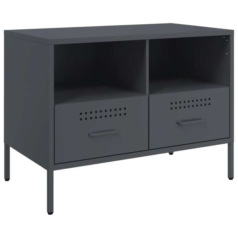 Casa si Gradina - Mobilier - Comode si corpuri - Comode - Dulapuri TV, 2 buc., antracit, 68x39x50,5 cm, otel laminat rece - Infinity.ro