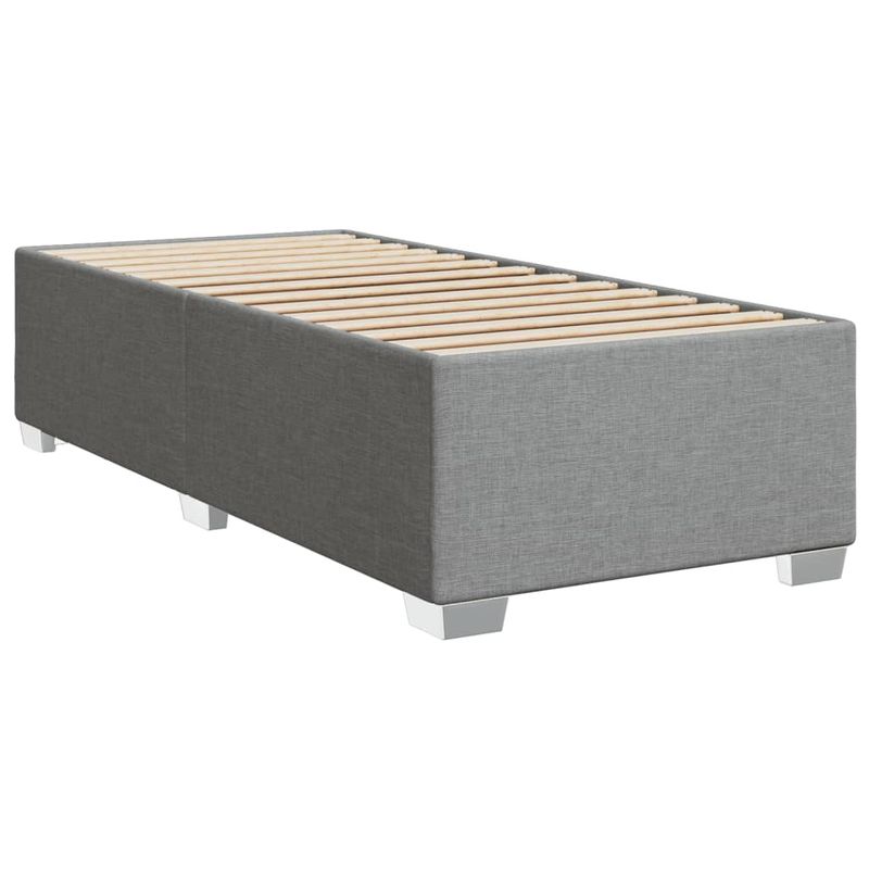 Casa si Gradina - Mobilier - Paturi si accesorii - Paturi - Pat box spring cu saltea, gri deschis, 90x190 cm, textil - Infinity.ro