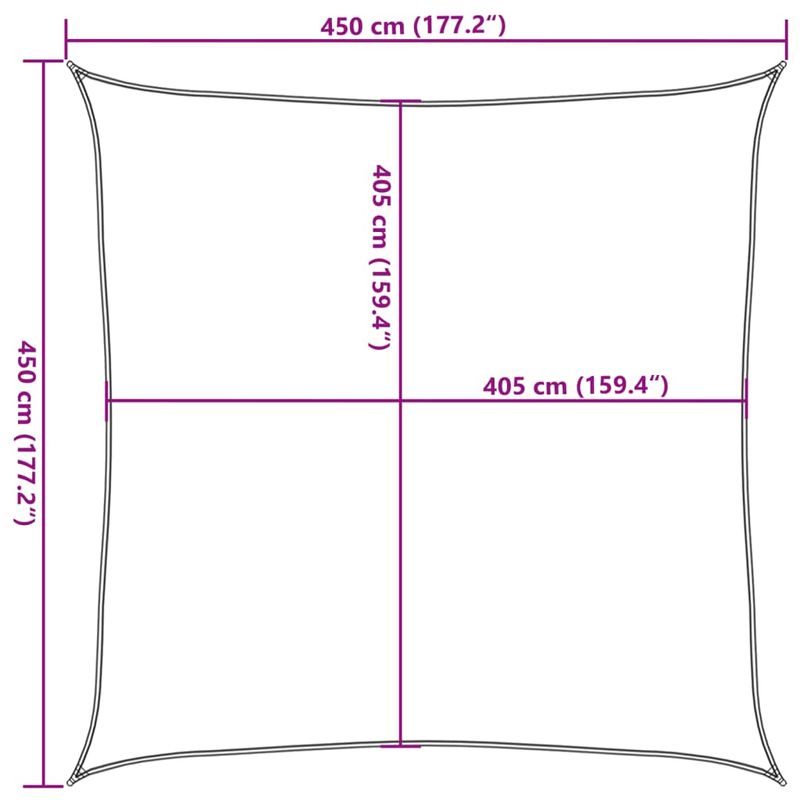 Casa si Gradina - Gradina si terasa - Umbrele si pavilioane - Umbrele - Panza parasolar, nisipiu patrat, 4,5 x 4,5 m, HDPE, 160 g/m² - Infinity.ro