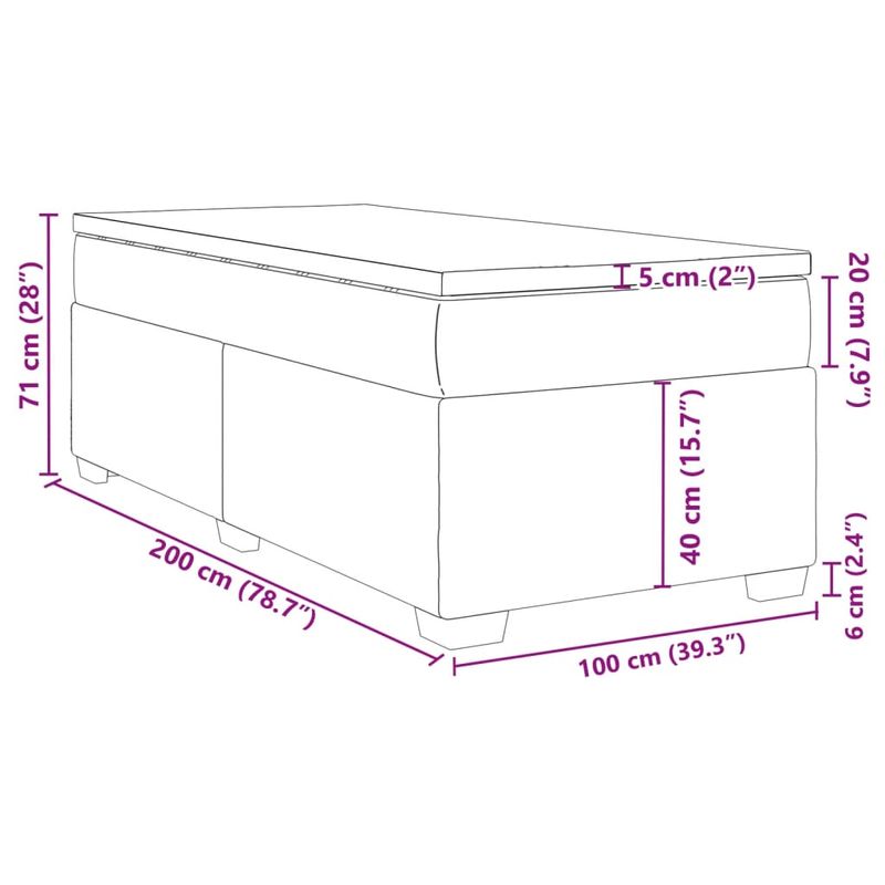 Casa si Gradina - Mobilier - Paturi si accesorii - Paturi - Pat box spring cu saltea, maro inchis, 100x200 cm, textil - Infinity.ro