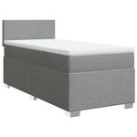 Casa si Gradina - Mobilier - Paturi si accesorii - Paturi - Pat box spring cu saltea, gri deschis, 90x200 cm, textil - Infinity.ro