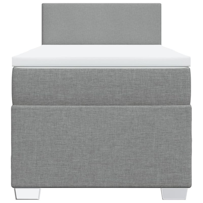 Casa si Gradina - Mobilier - Paturi si accesorii - Paturi - Pat box spring cu saltea, gri deschis, 90x200 cm, textil - Infinity.ro