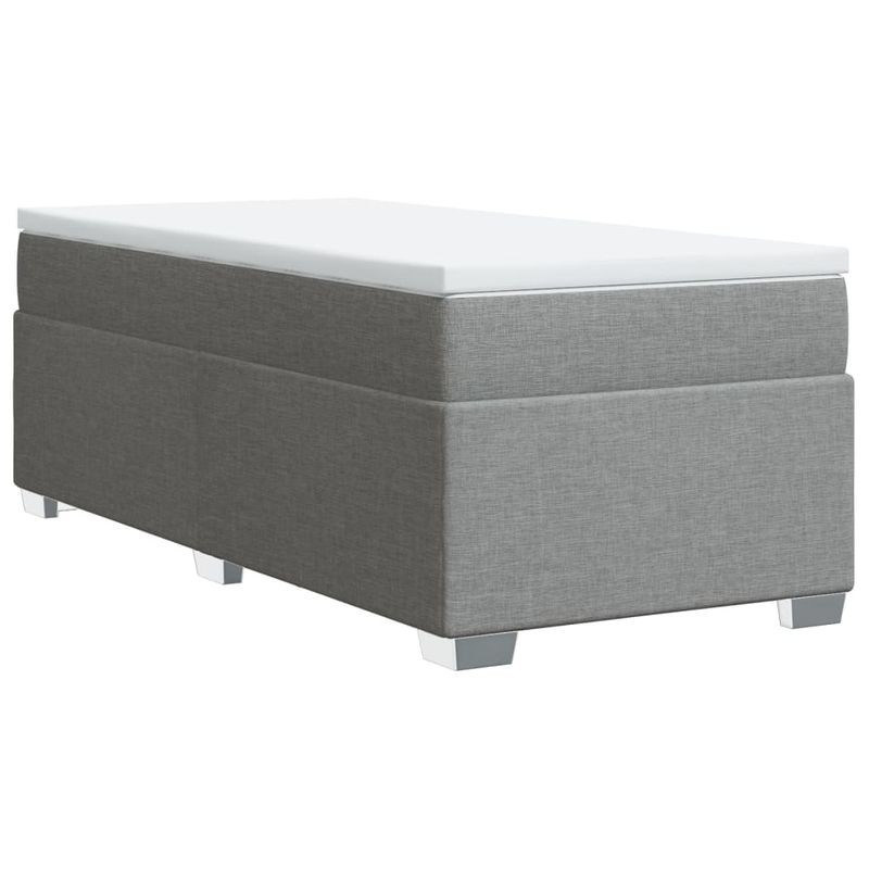 Casa si Gradina - Mobilier - Paturi si accesorii - Paturi - Pat continental cu saltea, gri deschis, 80x200 cm, textil - Infinity.ro