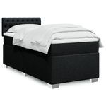 Casa si Gradina - Mobilier - Paturi si accesorii - Paturi - Pat box spring cu saltea, negru, 80x200 cm, textil - Infinity.ro
