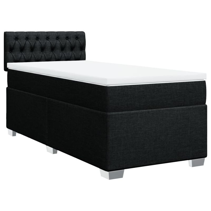 Casa si Gradina - Mobilier - Paturi si accesorii - Paturi - Pat box spring cu saltea, negru, 80x200 cm, textil - Infinity.ro