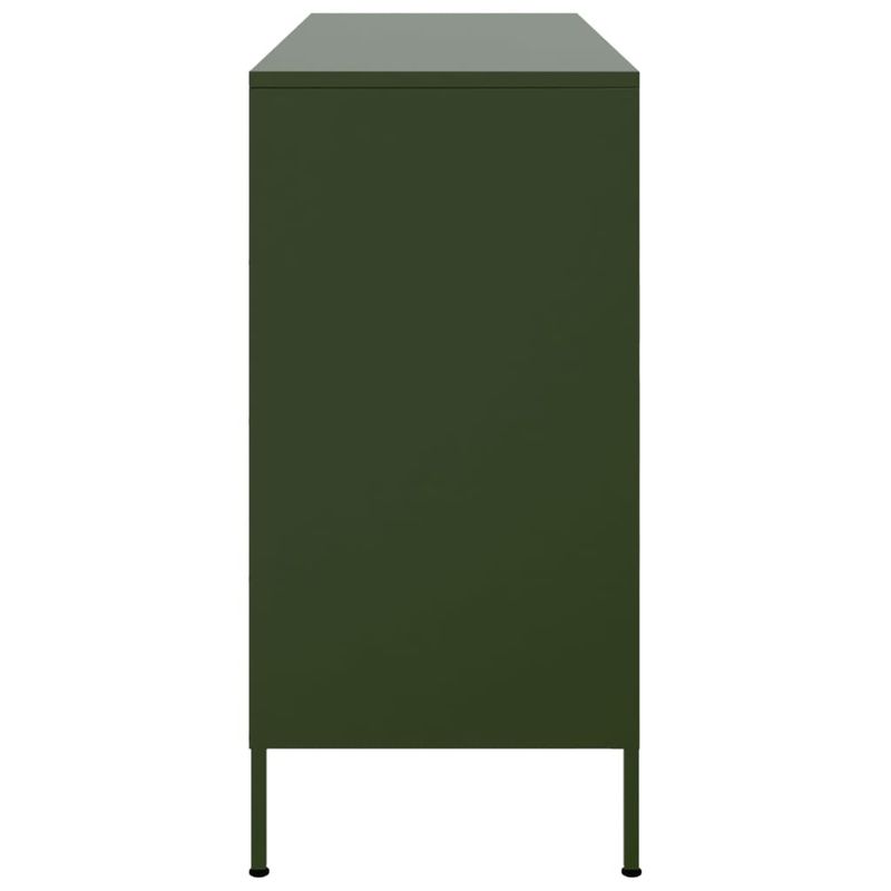 Casa si Gradina - Mobilier - Comode si corpuri - Comode - Dulap, verde masliniu, 100,5x39x79 cm, otel laminat la rece - Infinity.ro