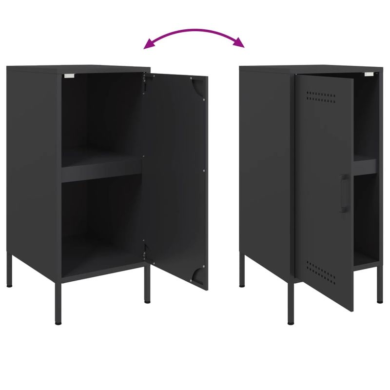Casa si Gradina - Mobilier - Comode si corpuri - Comode - Dulapuri 2 buc. negru 36x39x79 cm otel laminat la rece - Infinity.ro