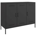 Casa si Gradina - Mobilier - Comode si corpuri - Comode - Dulap, negru, 100,5x39x79 cm, otel laminat la rece - Infinity.ro