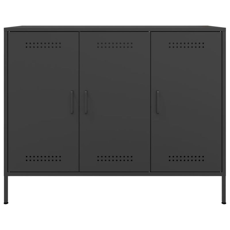 Casa si Gradina - Mobilier - Comode si corpuri - Comode - Dulap, negru, 100,5x39x79 cm, otel laminat la rece - Infinity.ro