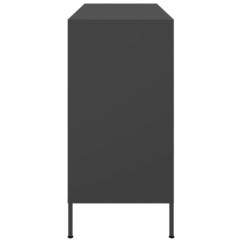Casa si Gradina - Mobilier - Comode si corpuri - Comode - Dulap, negru, 100,5x39x79 cm, otel laminat la rece - Infinity.ro