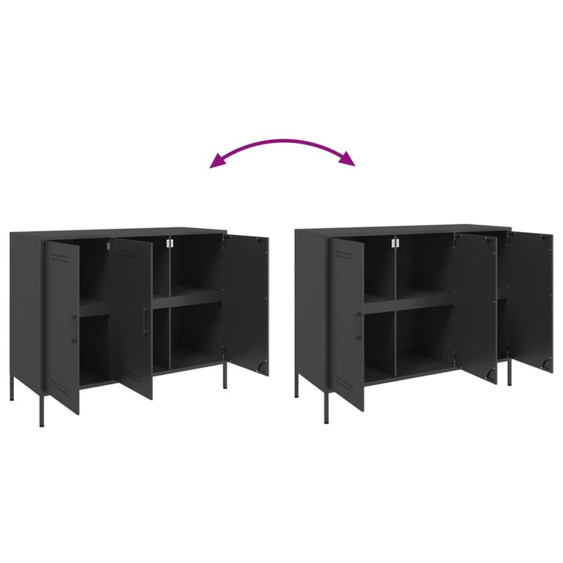 Casa si Gradina - Mobilier - Comode si corpuri - Comode - Dulap, negru, 100,5x39x79 cm, otel laminat la rece - Infinity.ro