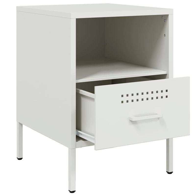 Casa si Gradina - Mobilier - Comode si corpuri - Noptiere - Noptiera, alb, 36x39x50,5 cm, otel laminat la rece - Infinity.ro