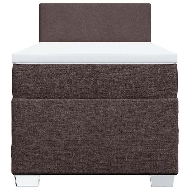 Casa si Gradina - Mobilier - Paturi si accesorii - Paturi - Pat box spring cu saltea, maro inchis, 90x190 cm, textil - Infinity.ro