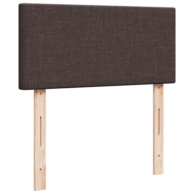 Casa si Gradina - Mobilier - Paturi si accesorii - Paturi - Pat box spring cu saltea, maro inchis, 90x190 cm, textil - Infinity.ro