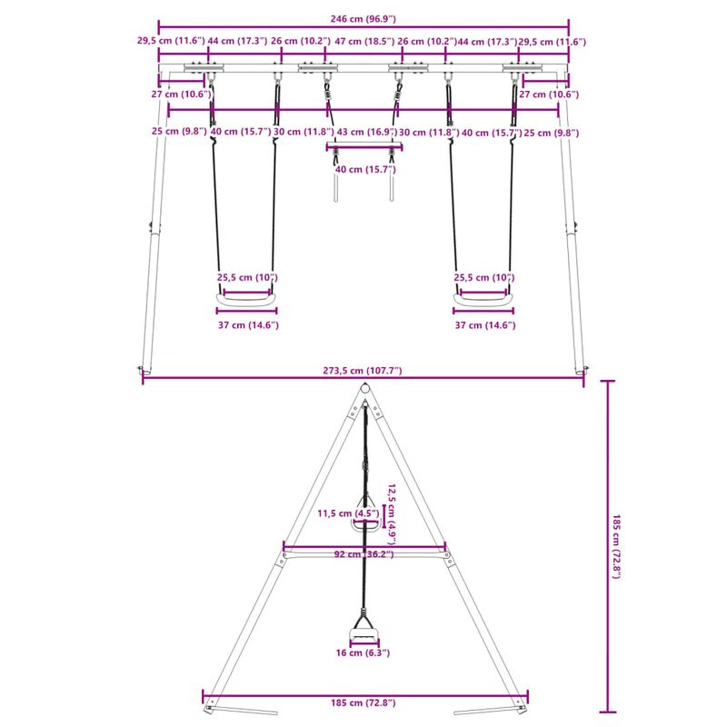 Jucarii, Copii si Bebe - Jucarii si jocuri - Jucarii de exterior - Spatii de joaca si accesorii - Set leagan de exterior, cu leagane și trapez, albastru, model 2x scaun leagăn + trapez - Infinity.ro
