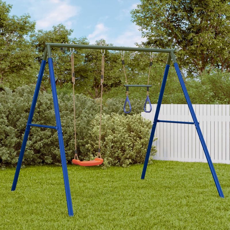 Jucarii, Copii si Bebe - Jucarii si jocuri - Jucarii de exterior - Spatii de joaca si accesorii - Set leagan de exterior, cu leagan și trapez, roșu - Infinity.ro