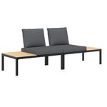 Casa si Gradina - Gradina si terasa - Mobilier exterior - Seturi mobila gradina - Set canapea de gradina, 2 piese, cu perne, negru, aluminiu - Infinity.ro
