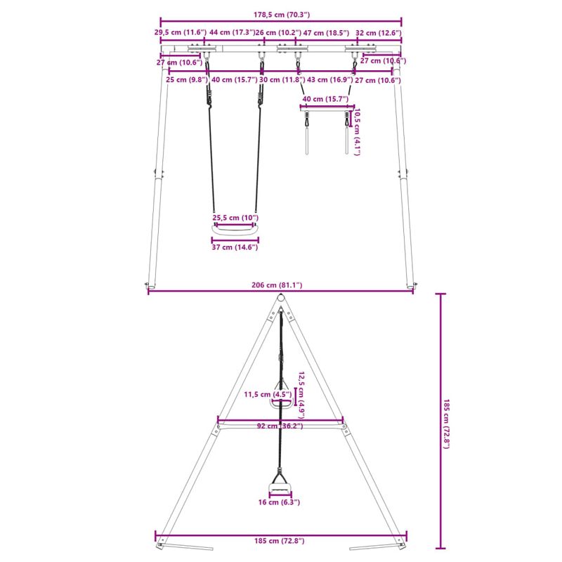 Jucarii, Copii si Bebe - Jucarii si jocuri - Jucarii de exterior - Spatii de joaca si accesorii - Set leagan de exterior, cu leagan și trapez, roșu - Infinity.ro