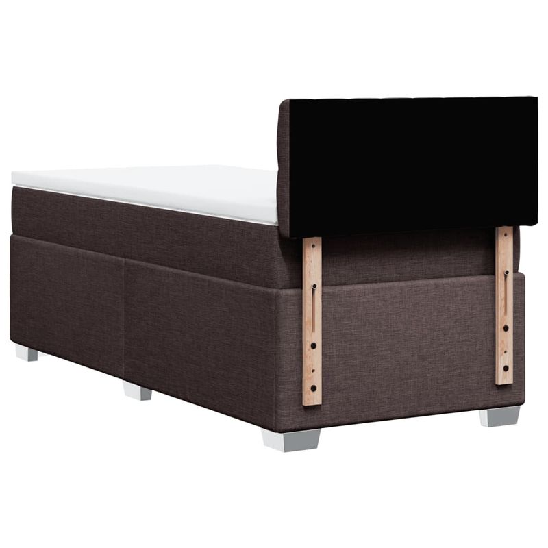 Casa si Gradina - Mobilier - Paturi si accesorii - Paturi - Pat box spring cu saltea, maro inchis, 90x190 cm, textil - Infinity.ro