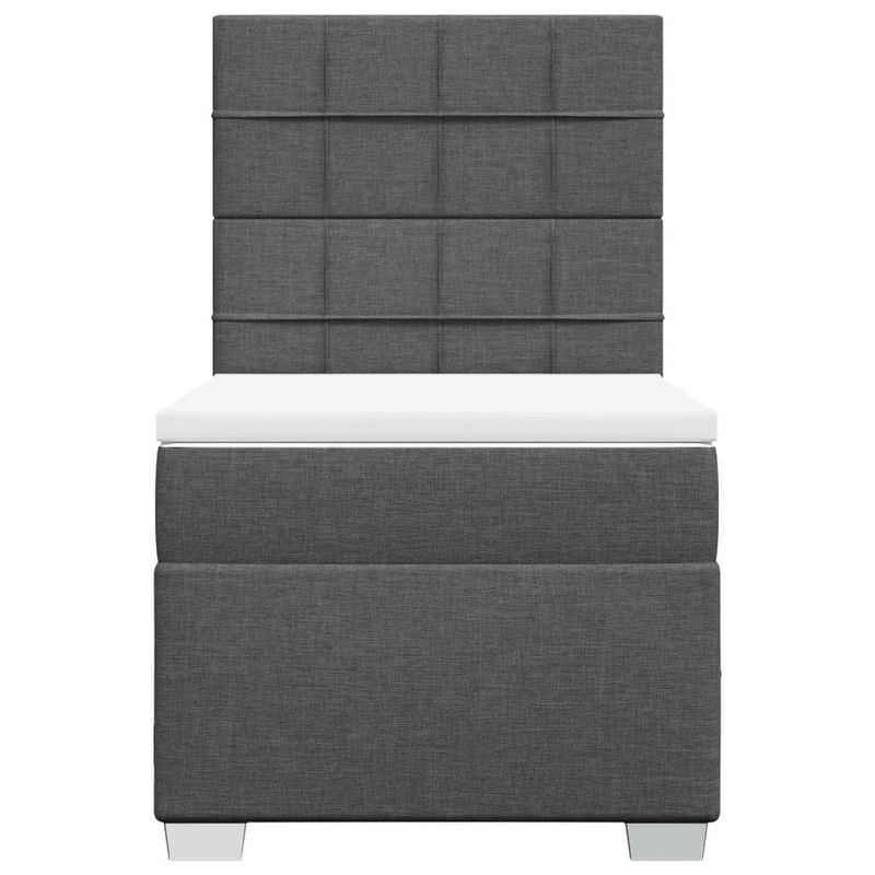 Casa si Gradina - Mobilier - Paturi si accesorii - Paturi - Pat box spring cu saltea, gri inchis, 100x200 cm, textil - Infinity.ro