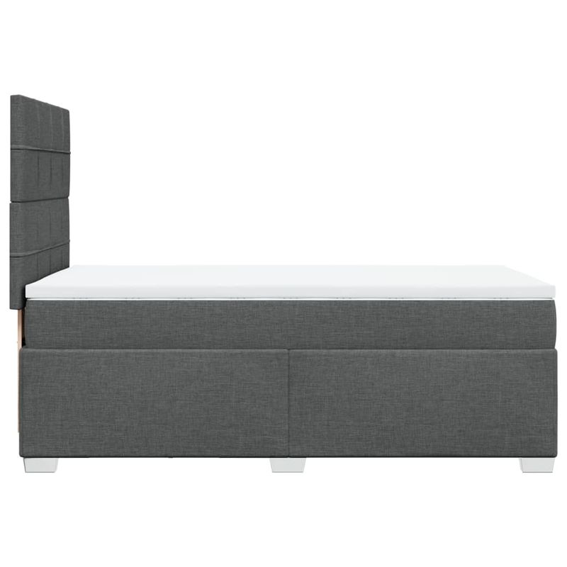 Casa si Gradina - Mobilier - Paturi si accesorii - Paturi - Pat box spring cu saltea, gri inchis, 100x200 cm, textil - Infinity.ro