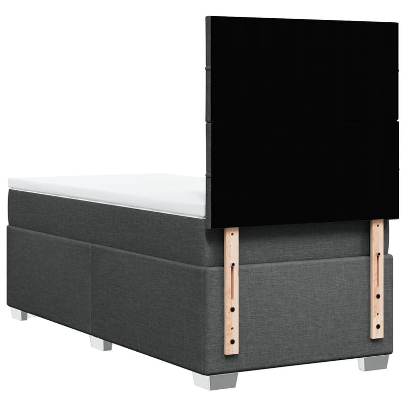 Casa si Gradina - Mobilier - Paturi si accesorii - Paturi - Pat box spring cu saltea, gri inchis, 100x200 cm, textil - Infinity.ro