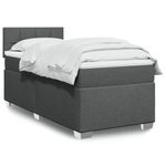 Casa si Gradina - Mobilier - Paturi si accesorii - Paturi - Pat box spring cu saltea, gri inchis, 100x200 cm, textil - Infinity.ro