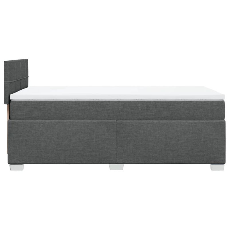 Casa si Gradina - Mobilier - Paturi si accesorii - Paturi - Pat box spring cu saltea, gri inchis, 100x200 cm, textil - Infinity.ro